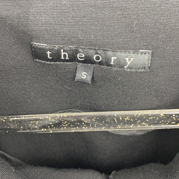 Theory Women's Black Oversized Collar Belted Sweater size Small Asymmetrical - Picture 4 of 8